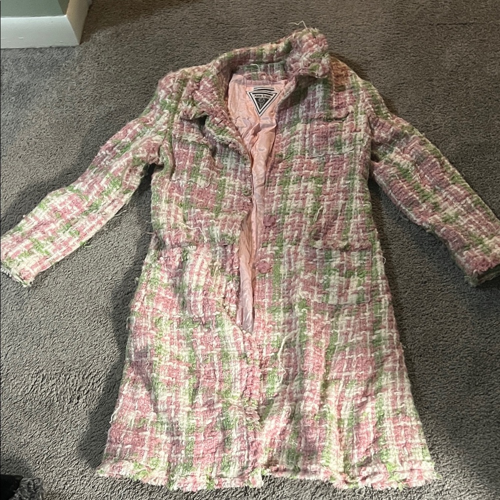 Marvin Richards Multicolor Tweed Trench Coat
